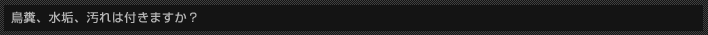 鳥糞、水垢、汚れは付きますか？
